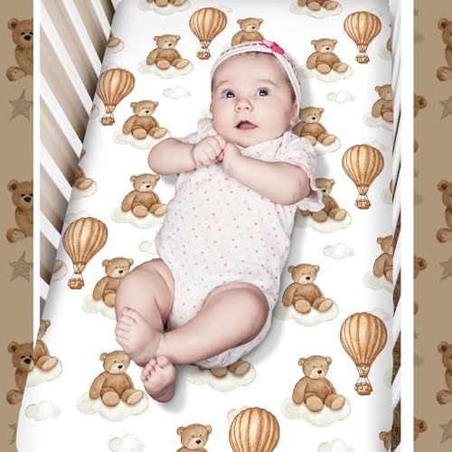 Hosuly 3 Pcs Bear Crib Bedding Set Nursery, Teddy Bear - Image 6