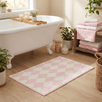 GRANNY SAYS Diamond Pink Bathroom Rug, Cute Bath Mat by GRANNYSAYS