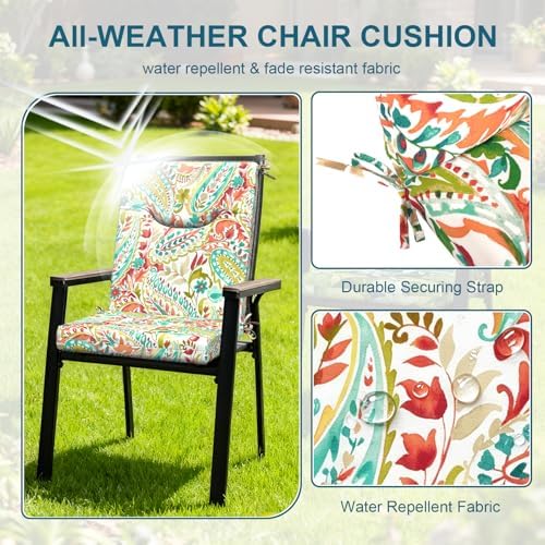 DYTXIII Outdoor High Back Chair Cushions Set of 2, 44x20 in Water Repellent - Image 4