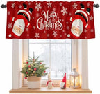 Red Merry Christmas Valance Curtains by VandarllinHomeKitchenDecor