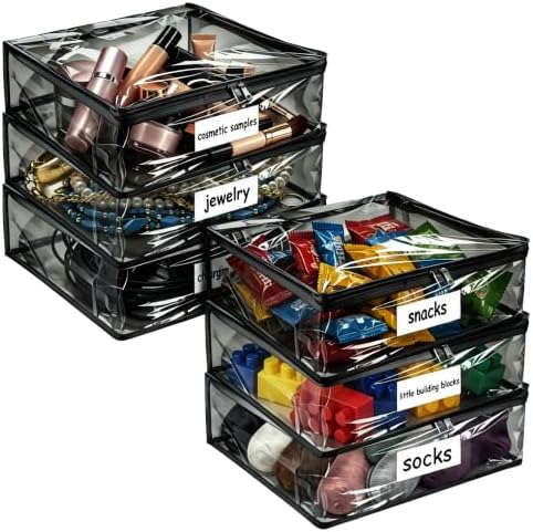 Plastic Storage Bags with Easy-Glide Zipper, Durable Clear Vinyl Zippered by Kikerike