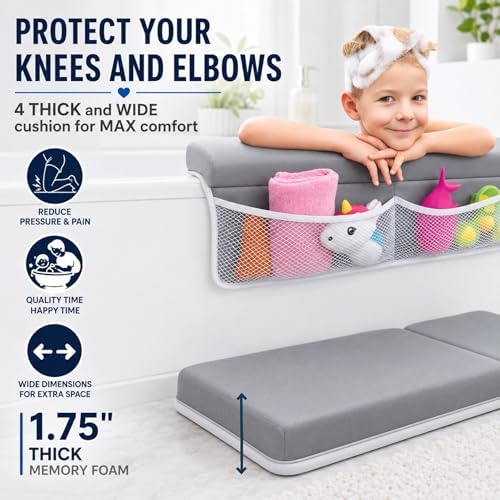 Comfortable Baby Bath Kneeler and Elbow Rest Pad Set, Non-Slip Bathtub Kneeling - Image 4
