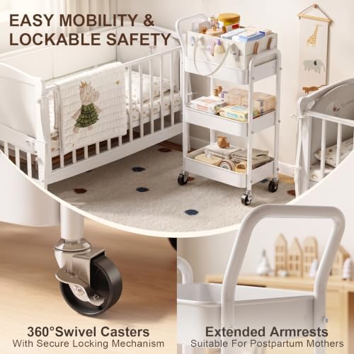 3 Tier Baby Diaper Caddy Cart - Image 5