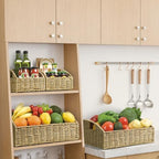 Pantry Baskets Organization, Wicker Storage Basket Green - Image 2