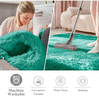 OLANLY Teal Green Round Rugs for Bedroom - Image 2