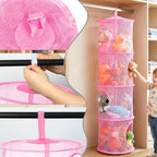 2Pcs Hanging Stuffed Animal Storage Hammock Net 4 Tiers - Image 4