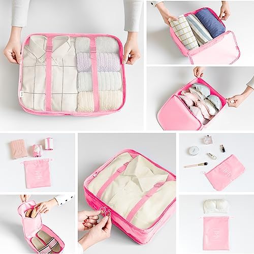 LANSKLBD 6/8 Set Packing Cubes for Suitcases Travel Luggage Packing Organizers - Image 4