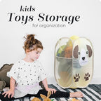 Pop Up Laundry Hamper, Cute Puppy 71L Collapsible Mesh Basket - Image 6