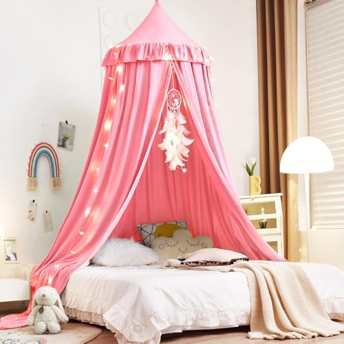 Kertnic Decor Princess Canopy for Girls Bed, Soft Smooth Playing Tent Canopy by Kertnic