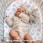 Baby Bassinet Sheets Girl, 3 Pack Fitted Bassinet Mattress Sheets, Compatible - Image 3
