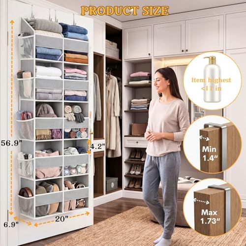 Ofiray-home 5-Tier Over Door Organizer, 10-Compartment Wide Storage Rack - Image 4