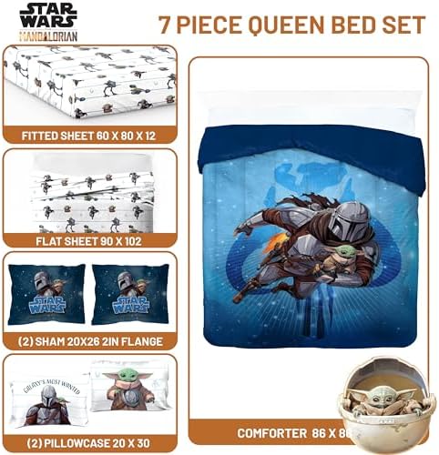 Jay Franco Kids Bed Set, The Mandalorian, 7 Piece Queen - Image 3