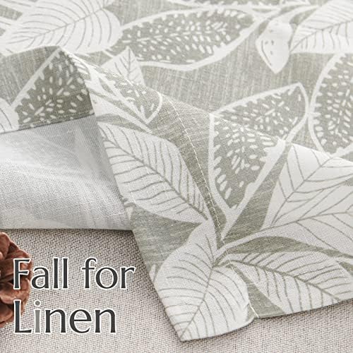 Vangao Floral Valances for Windows Leaf Grey W50 X 16L 1 Panel - Image 6