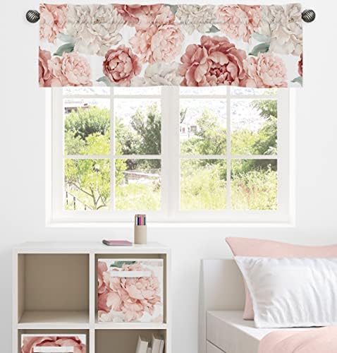Sweet Jojo Designs Blush Pink Boho Shabby Chic Floral Girl Window Valance - Image 2