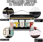 Iqimott Preppy Clear Makeup Bag Stuff Pouch, Chenille Letter Cosmetic Bag - Image 3