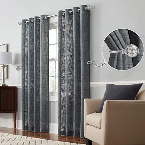 KAMANINA Decorative Curtain Drapery Holdbacks, Wall Mounted, Antique Silver - Image 2
