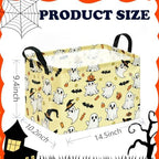 Halloween Basket Yellow Pumpkin Ghost Storage Toy bin - Image 2