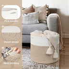 Goodpick Woven Rope Basket for Blankets Fit Nursery & Living Room - Image 3