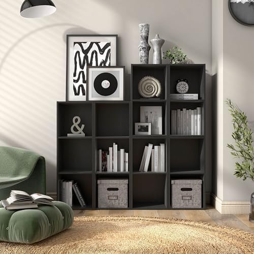 Homes: Inside + Out Apexa 2-Cube Storage Organizer Shelves, Stackable Wood - Image 2