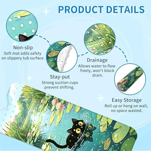 Cat Bath Mat for Tub Non Slip, Kids Bath Mat for Baby - Image 3