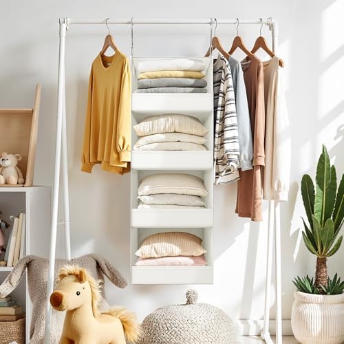 GRANNY SAYS 4-Shelf Hanging Closet Organizer, Foldable Storage - Image 2