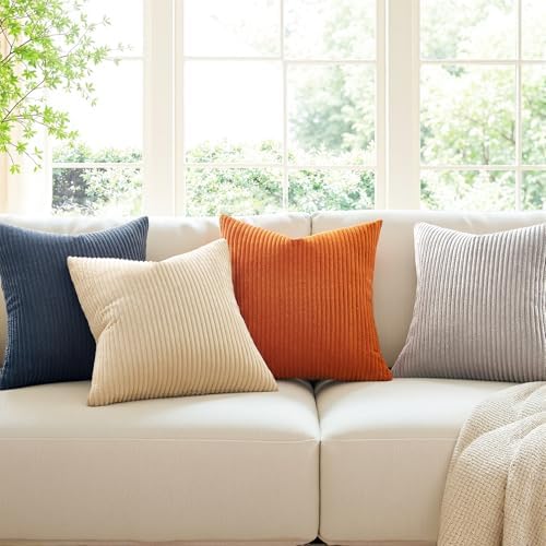 Topfinel Blue and Yellow 24x24 Boho Nordic Couch Throw Pillow Covers Decorative - Image 3