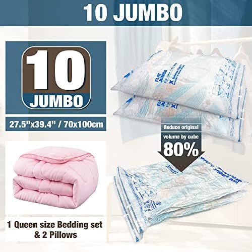 10 Jumbo Vacuum Storage Bags for Bedding, Vacuum Seal Bags for Clothing - Image 2