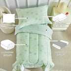 DuShow Cotton Toddler Bedding Set, 4 Piece Toddler Bed Comforter Sets, Includes - Image 2