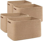 4 Pack Storage Baskets for Organizing, Woven Baskets for Shelves by SIXDOVE