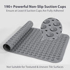 Non Slip Bathtub Mat Bath Shower Mat Gray 17"x30" Standard Size - Image 4
