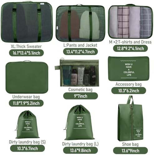 Packing Cubes for Travel 10 Set Luggage Organizer Bags - Image 2