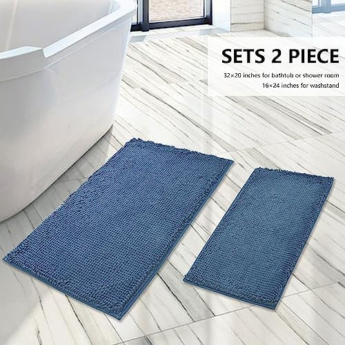 BOANKODU Bathroom Rugs Sets 2 Piece, Extra Soft Chenille Bath Mat Absorbent - Image 3