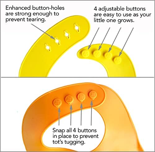 2-Pack Waterproof Silicone Baby Bib Lightweight Comfortable Easy-Wipe Clean - Image 3