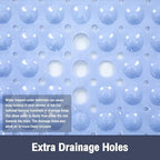 Square Shower Mat Bathtub Bath Mat Non Slip Light Blue 21"x21" - Image 4