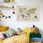 Wheatwin Playroom Decor, World Map Banner - Image 5