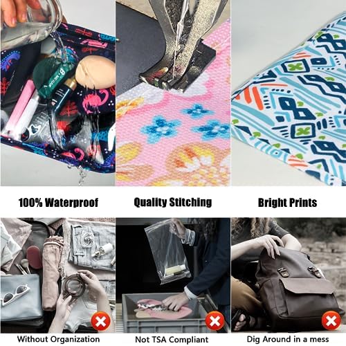 HIONXMGA Set of 3 Clear Travel Toiletry Bag, TSA Approved, Quart Size S/M/L - Image 4