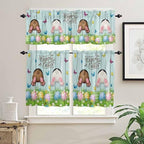 Vandarllin Spring Easter Kitchen Curtains and Valances Set, Funny Bunny Tails - Image 3