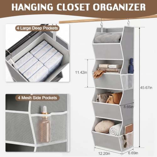 Libeder 4 Shelf Hanging Closet Organizer and Storage - Image 3