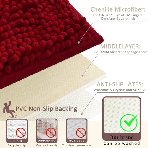Bathroom Rugs Sets 3 Piece Non Slip, Bath Rugs - Image 4