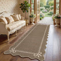 Garvee Scalloped Bow Runner Rug 2x6 Washable Kitchen Runner Rug Non-Slip by Garvee