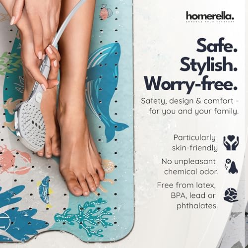 homerella Bathtub Mat Non-Slip Kids 39.3 x 15.7 Baby Bath Mat Anti-Mold - Image 2
