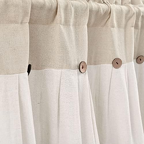 Lush Decor Linen Button Valance | 52"W x 18"L | Farmhouse Style | Coconut Husk - Image 3