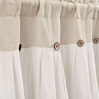 Lush Decor Linen Button Valance | 52"W x 18"L | Farmhouse Style | Coconut Husk - Image 3