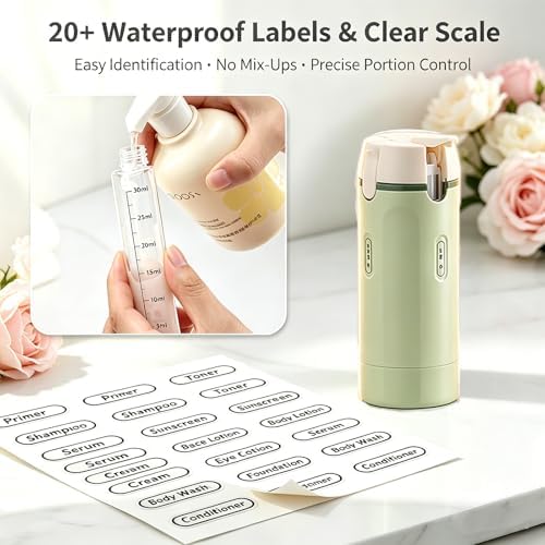 4 in 1 Travel Dispenser Bottle, One-Press No Squeeze Toiletries Set - Image 5