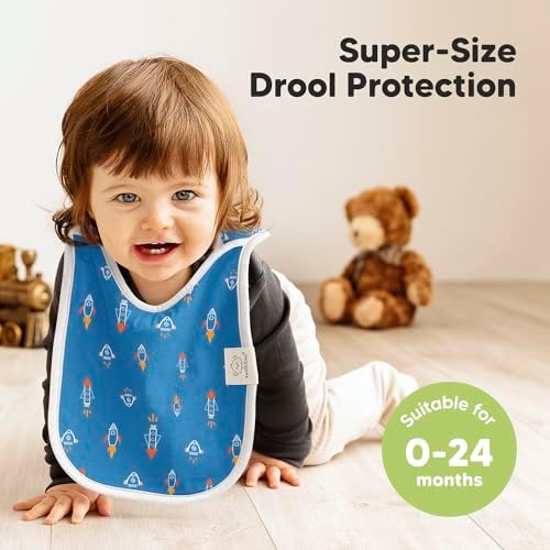 KeaBabies 8-Pack Bibs for Baby Girls, Boys Pullover Baby Bibs 6-36M - Image 2