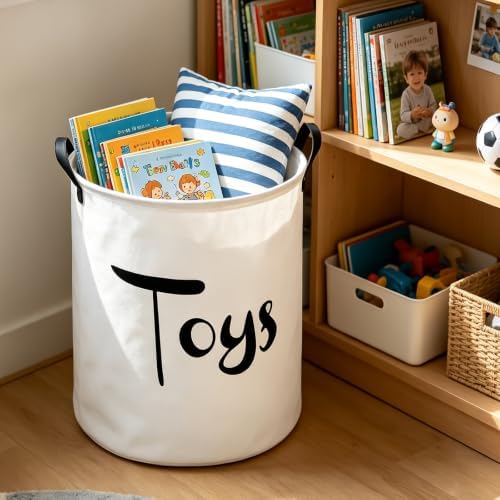 QUEENLALA Foldable Waterproof Round Fabric Laundry Basket Home - Image 6