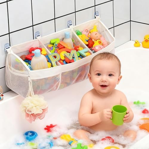 Bath Toy Storage Organizer for Tub – 3 Compartment Bath Toy Organizer, Large by Unknown