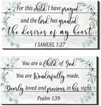 Yookeer 2 Pcs Nursery Wall Art Wooden Baby Room Wall Decor This Child I Have by Yookeer