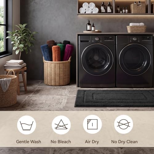 GRANNY SAYS Black Bathroom Runner Rug 59" x 24", Soft Microfiber Bath Mat - Image 6
