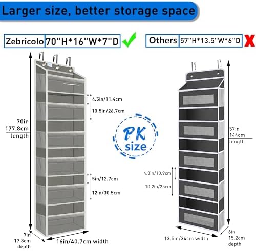 over the door organizer, Solid Bamboo Board 6-Tier Heavy Duty 75LB, 12 Side - Image 2